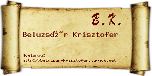 Beluzsár Krisztofer névjegykártya